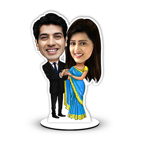 Indian Couple Caricature - Foto Factory Gifts